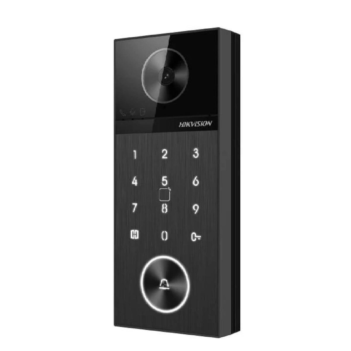 Hikvision DS-KV6124-WBE1 villa door station mounted at gate entrance
