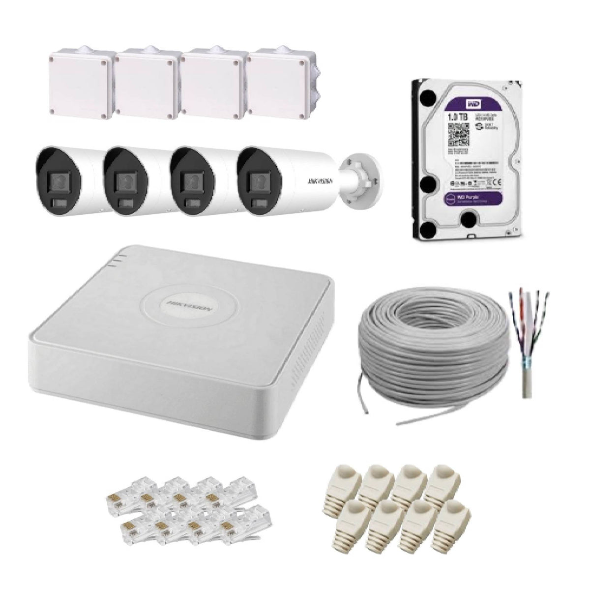 4 Channel kit, IP CAMERAS OUTDOOR - TG-050925