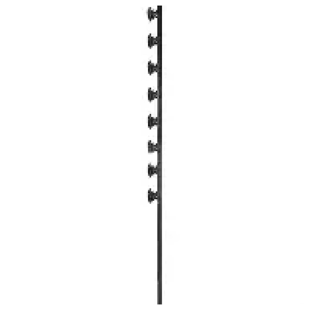 Nemtek Fence Pole - 8Line Square Tube Straight Black-TG-EF12-6