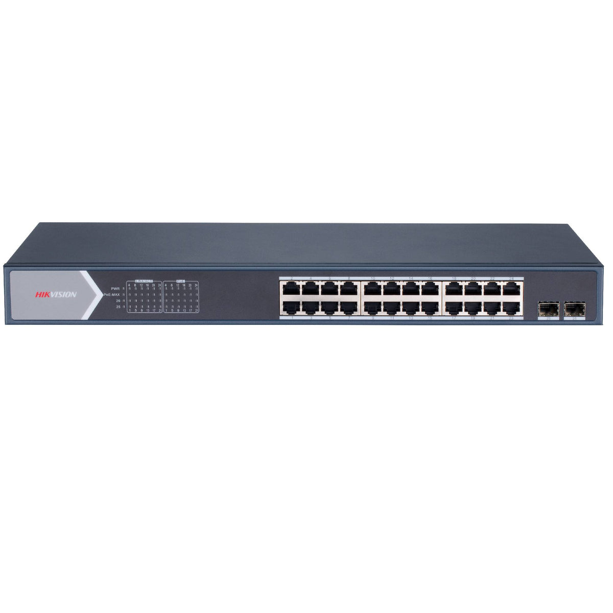 24 port Gigabit smart POE switch 370w POE budget  Hikvision topology management  2 SFP ports-DS-3E1526P-SI